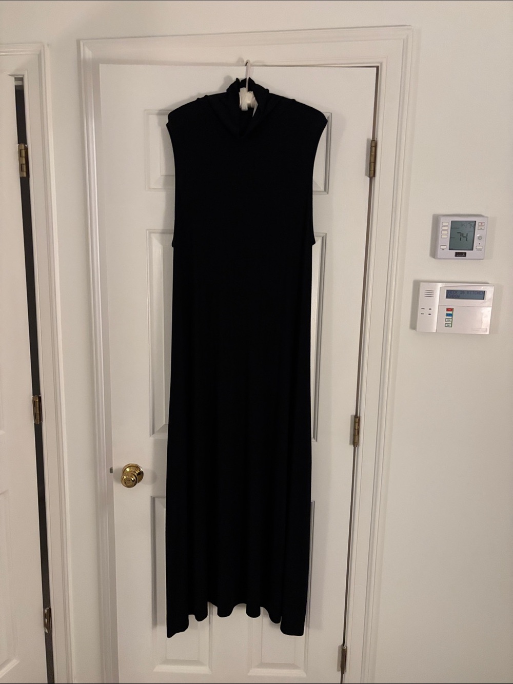 a new day Black Sleeveless Turtleneck Maxi Dress